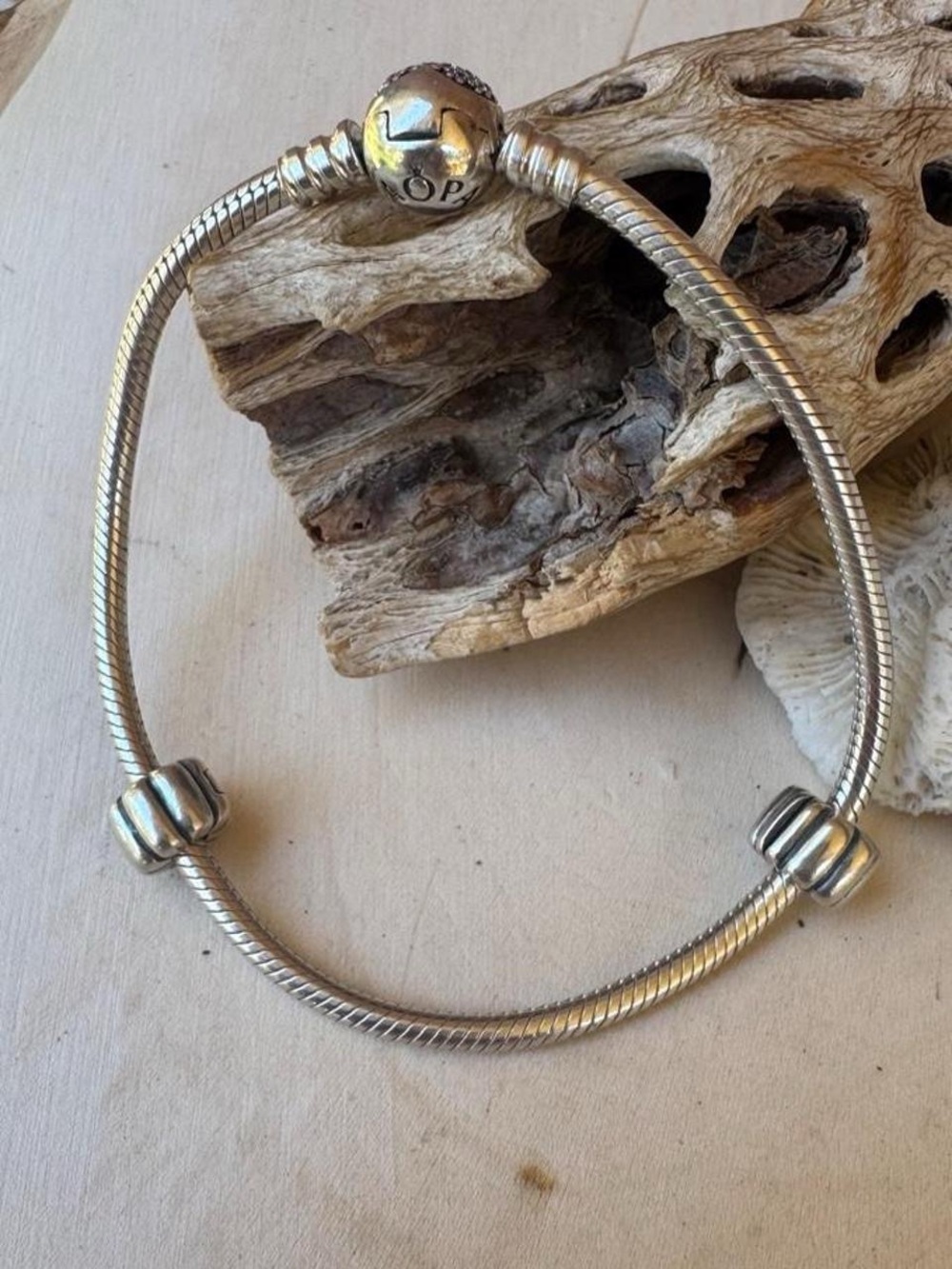 Pandora Two 925 Sterling Silver Ribbed Clip Charm